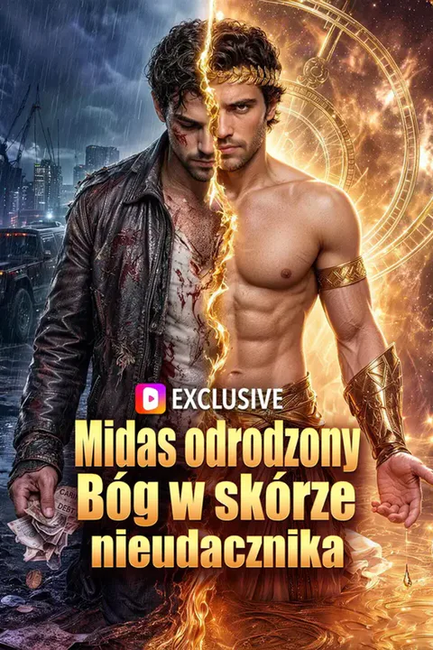 Plakat serialu Midas odrodzony: Bóg w skórze nieudacznika