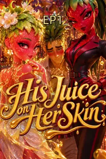 Poster von Der Ananassaft auf ihrer Haut